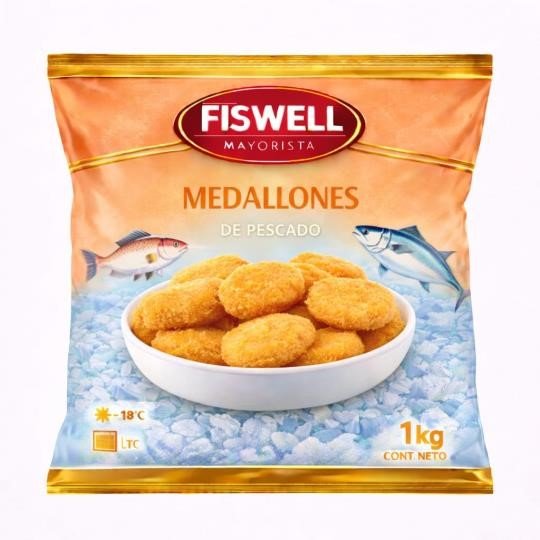 Fiswell_-443259632_1 MEDALLON DE PESCADO X 1KG - Imagen 1