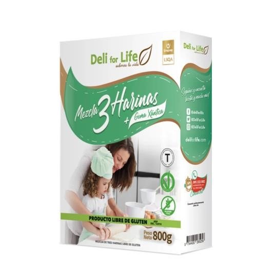 Fiswell_2435478_1 MEZCLA 3 HARINAS X 800G LIBRE DE TACC - Imagen 1